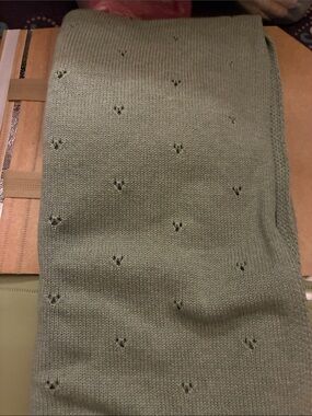 Soft Knit Olive Green Baby Blanket
